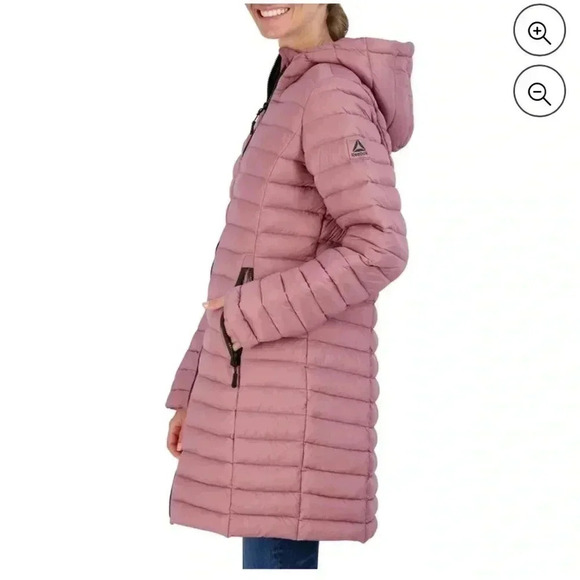 Reebok Women's Midweight Dusty Rose Puffer Coat  sz 3 X - Picture 7 of 9